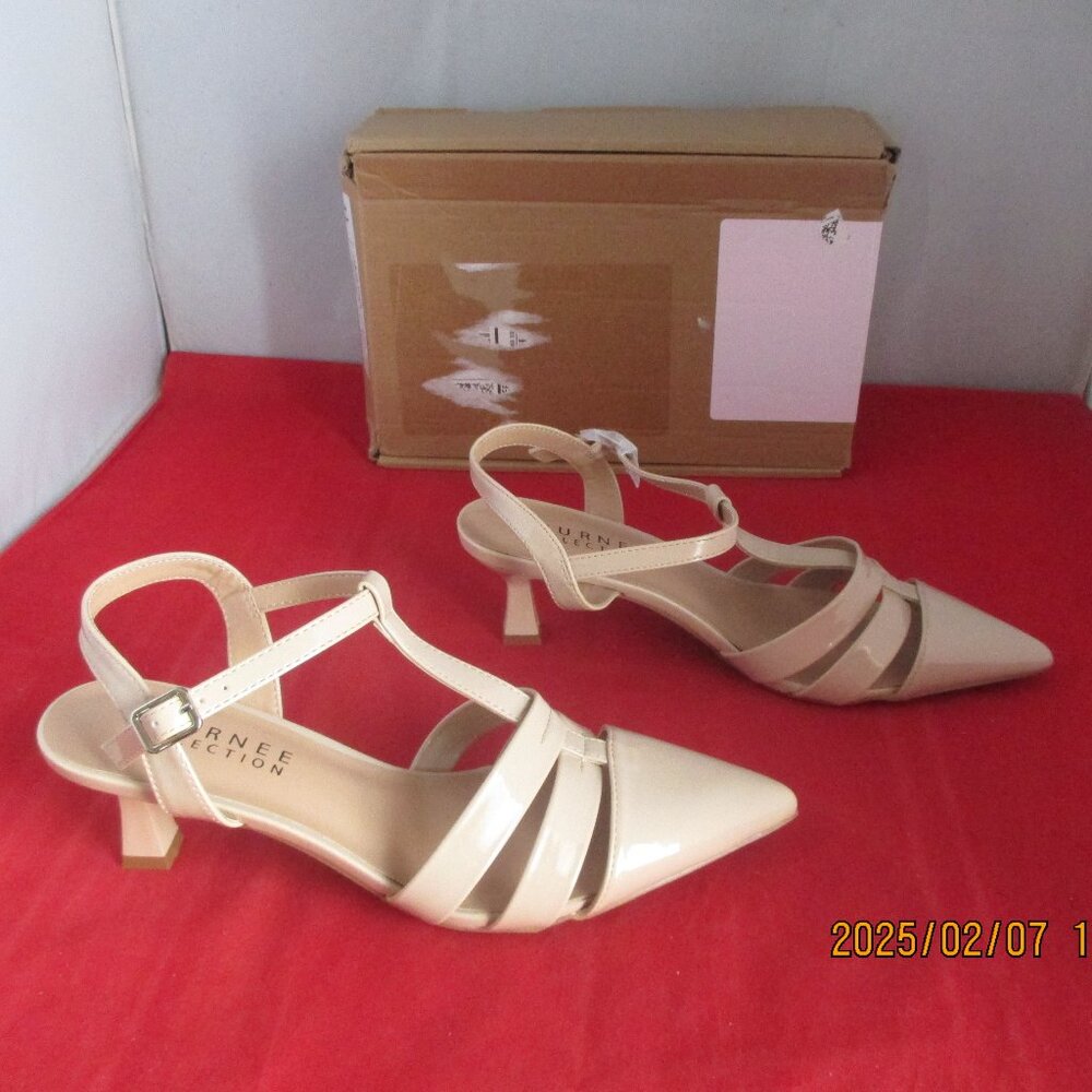 Journee Collection Jazlynn T Strap Dress Pumps $95 - US Size 7 1/2 - Nude - 1171